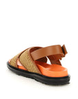 Marni leather and raffia fussbett sandals