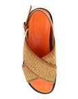 Marni leather and raffia fussbett sandals