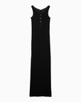 Ami Paris Black cotton long dress with buttons