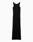 Ami Paris Black cotton long dress with buttons
