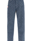 Kenzo monkey workwear jeans with seigaiha print