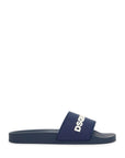 Dsquared2 navy blue polyurethane slippers with minimalist design and leather sole