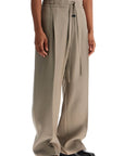 Fear Of God beige wide leg pants in virgin wool and viscose