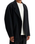 Fear Of God blazer in misto cotone e lana nero oversize con zip