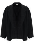 Fear Of God blazer in misto cotone e lana nero oversize con zip