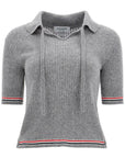 Thom Browne short-sleeved merino wool polo