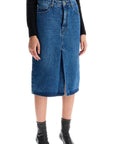 Ami Alexandre Matiussi denim midi skirt in seven