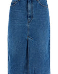 Ami Alexandre Matiussi denim midi skirt in seven