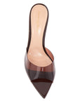 Gianvito Rossi brown glossy tpu sandals with stiletto heel