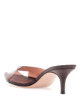 Gianvito Rossi brown glossy tpu sandals with stiletto heel