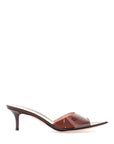 Gianvito Rossi brown glossy tpu sandals with stiletto heel