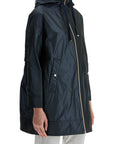 HERNO dark blue technical taffeta waterproof parka with hood