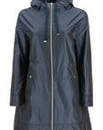 HERNO dark blue technical taffeta waterproof parka with hood