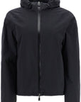 Herno Laminar short black waterproof polyamide jacket with hood and zip