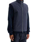 Herno Laminar dark blue waterproof gilet in polyamide with high collar