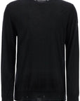 Golden Goose men's black merino wool crew neck sweater