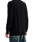 Golden Goose men's black merino wool crew neck sweater