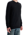 Golden Goose men's black merino wool crew neck sweater