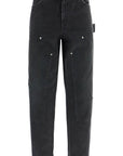 Golden Goose painter pants in black cotton destroyed effect journey