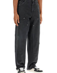 Golden Goose painter pants in black cotton destroyed effect journey