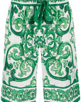 Dolce & Gabbana maiolica print silk bermuda