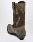 Golden Goose Wish Star boots in khaki leather and suede