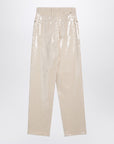 Golden Goose Trousers with transparent sequins écru