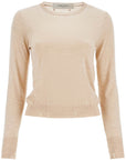 Golden Goose light beige merino wool women's crew neck sweater