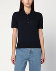 Golden Goose Navy blue polo in virgin wool