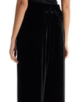 Golden Goose women's high-waisted wide-leg black velvet pants