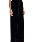 Golden Goose women's high-waisted wide-leg black velvet pants