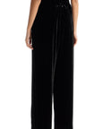 Golden Goose women's high-waisted wide-leg black velvet pants