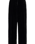 Golden Goose women's high-waisted wide-leg black velvet pants