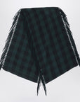 Destin British green check wool and cashmere shawl