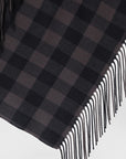 Destin Brown check wool and cashmere shawl