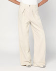 HAIKURE Wide ecru corduroy trousers