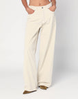 HAIKURE Wide ecru corduroy trousers