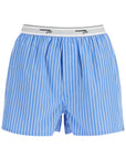 Homme Girls men's boxer 100% cotton blue striped high waist