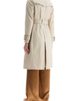 HERNO beige cotton double-breasted trench coat with adjustable sleeves