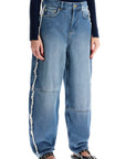 Ganni distressed barrel jeans with