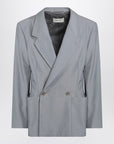 LEMAIRE Grey mélange double-breasted jacket
