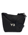 Y-3 black recycled polyester sacoche with adjustable strap