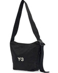 Y-3 black recycled polyester sacoche with adjustable strap