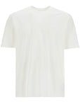 Y-3 white cotton t-shirt with wide neckline