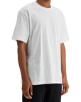 Y-3 white cotton t-shirt with wide neckline