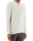 Tom Ford henley t-shirt ivory in cotton and microfiber ribbed