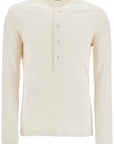 Tom Ford henley t-shirt ivory in cotton and microfiber ribbed