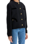 Blaze Milano cropped black cotton bolero with golden buttons