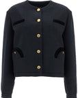 Blaze Milano cropped black cotton bolero with golden buttons