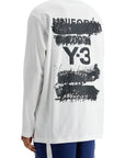 Y-3 white cotton t-shirt with graphic print